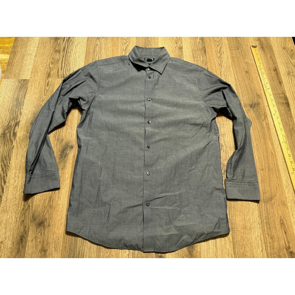 CHAPS Shirt Men's Size XL Gray Long Sleeve Button Up Shirt